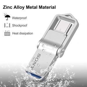 소니 2 in 1 OTG USB-C 플래시 펜 드라이브 메탈 메모리 스틱 USB 3.0 플래시 디스크 64GB 128GB 256GB USB3.0 듀얼 C 펜드라이브