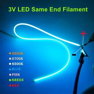 LED 동일한 끝 필라멘트 유연 초슬림 3V 나선형 전구 필라멘트 레트로 에디슨 전구 램프 부품 다이오드 조명 스트립 장식