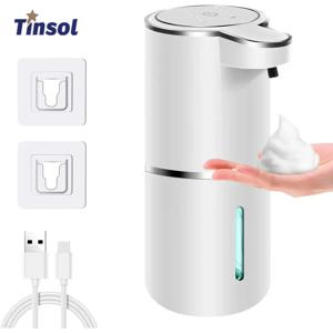 TINSOL 자동 거품 비누 디스펜서 자동 센서 거품 핸드 비누 센서 USB 충전식 전기 거품 비누 디스펜서