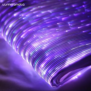Lumisonata Led 광섬유 직물 7 색 변경 가능한 빛나는 섬유 글로우 어두운 반짝이 디자이너 패브릭 DIY 드레스