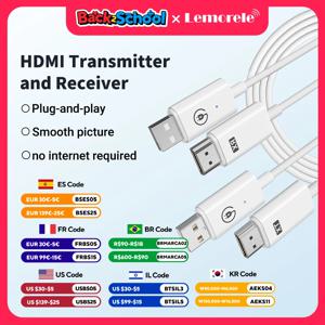 Lemorele HDMI 무선 송신기 수신기 확장기 키트 TV 카메라 스트리밍 프로젝터 용 164FT/50M 무선 디스플레이 동글