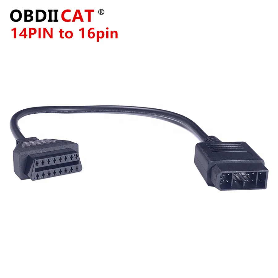 Mini-SXT-For Nissan 14 핀-OBD2 16 핀 케이블 자동차 진단 커넥터 14Pin-16Pin OBD OBDII 어댑터