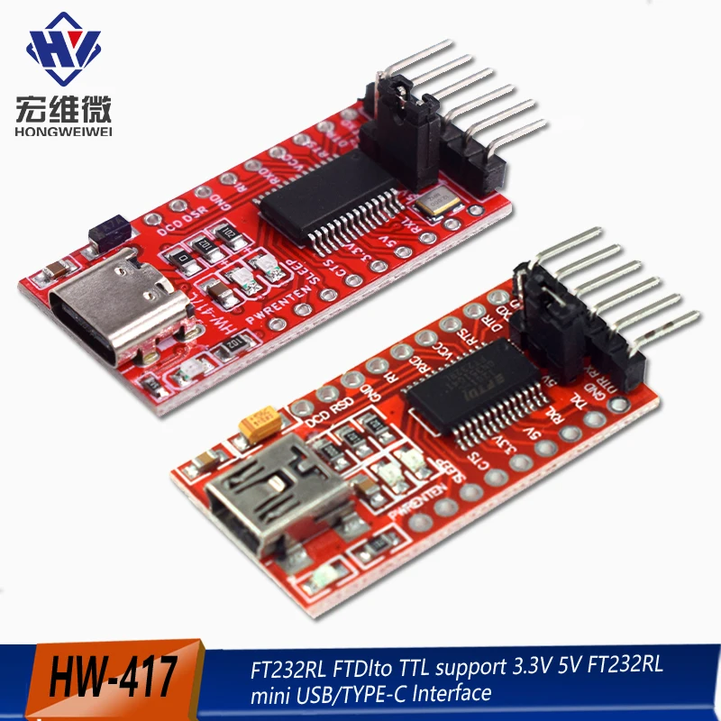 FT232RL FTDI USB 3.3V 5.5V-Arduino FT232 Pro 미니 USB-TTL 232용 TTL 직렬 어댑터 모듈