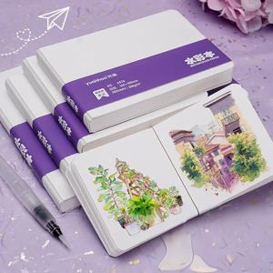 수채화 종이 그림 책 두꺼운 종이 GSM300g 정사각형 휴대용 포켓 책 스케치 면 펄프 수채화 그림 책