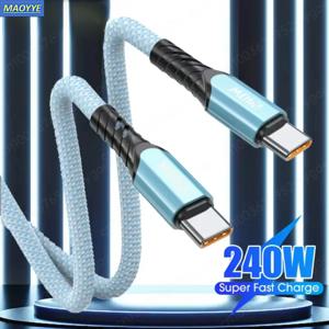 MAOYYE 240W USB C 케이블 전원 와이어 QC4.0 MacBook 용 Samsung iPhone 15 16 USB C to C PD 케이블 48V5A 고속 충전 유형 C 케이블