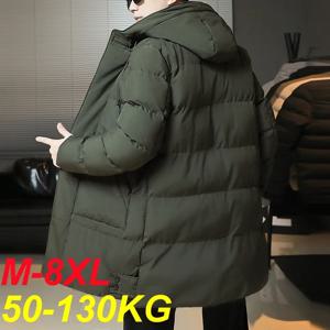 카고 자켓 남성 긴 방풍 플러스 사이즈 8xl 7xl 6xl 캐주얼 따뜻한 패딩 겉옷 겨울 파카 남성 두꺼운 따뜻한 자켓 코트