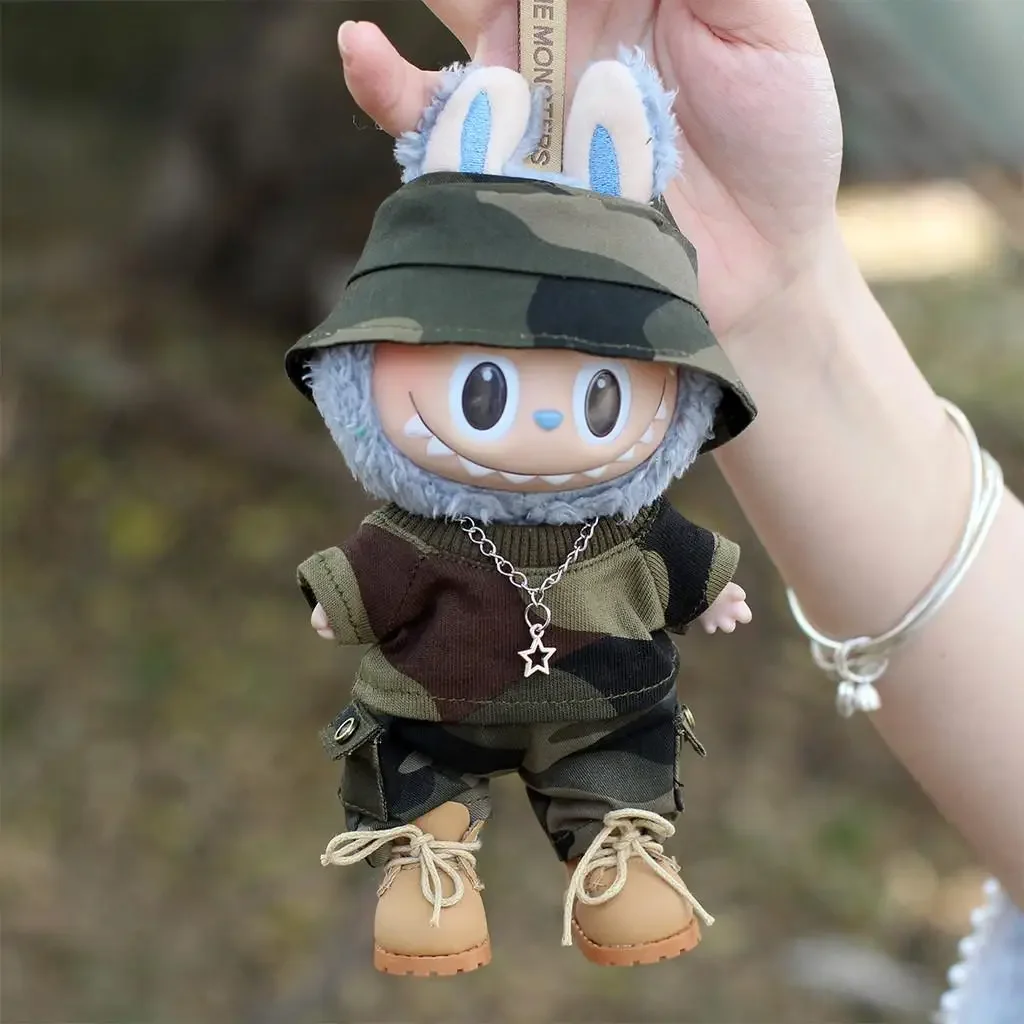 Labubu 의류 복장 액세서리 한국 17cm Ropa Labubu 및 10cm 면 인형 정장 의류