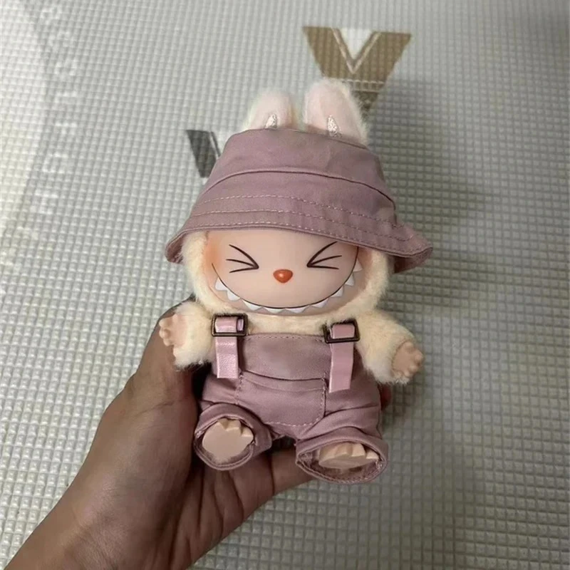 Labubu 15-17 cm v1v2 복장 액세서리 미니 모자 작업복 세트 장식 작은 옷 어린이 장난감 생일 선물