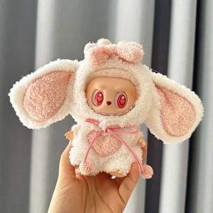 Labubu 플러시 옷을위한 귀여운 만화 토끼 복장 Labbubu 액세서리를위한 패션 귀여운 원숭이 마카롱 한국 스타일 옷