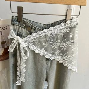 여성용 레이스 스크런치, 탄성 헤어밴드, 포니테일 홀더, 단색 헤어 후프, 스크런치 고무줄, 여성용 헤어링