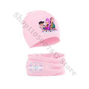 2PCS K팝 데몬 헌터 캡 스카프 세트 (1-3세 적합) 가을 겨울 액세서리 아기 남아 여아 모자 스카프 생일 선물 2025