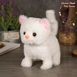 시뮬레이션 로봇 고양이 꼬리 흔드는 인터랙티브 고양이 봉제 장난감 걷기로 행복해지는 고양이 로봇 전기 애완동물