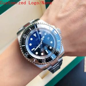 럭셔리 남성용 기계식 자동 시계 스테인레스 스틸 Deeps Luminous 블랙 블루 세라믹 사파이어 시계 44mm Customzied