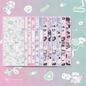 MOHAMM-귀여운 고양이 만화 반짝이 스티커 12 장, 포토카드 콜라주 DIY 공예 프로젝트 저널 페이지 장식