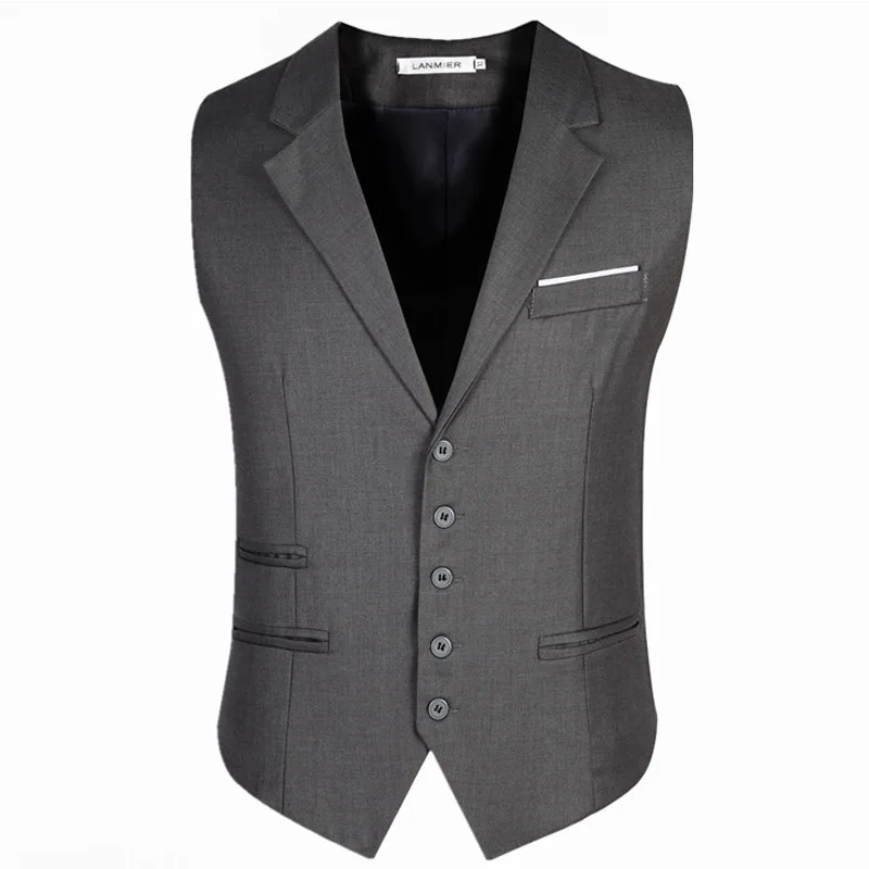M-6XL 남성용 드레스 조끼 슬림 피트 남성 정장 조끼 남성 양복 조끼 Gilet Homme 캐주얼 민소매 공식 비즈니스 자켓 플러스 사이즈