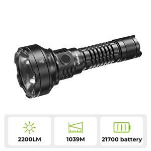Wurkkos 21700 충전식 전술 손전등 LED USB-C, 2200Lm 토치, PMMA 렌즈, 1039M IPX8 방수 EDC 테일 스위치, TD01