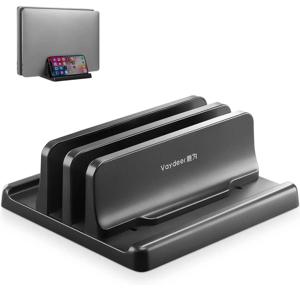 듀얼 슬롯 조정 가능한 수직 노트북 스탠드 ABS 플라스틱 4in1 디자인 MacBook Chromebook 표면용 공간 절약형 HP Dell Book iPad