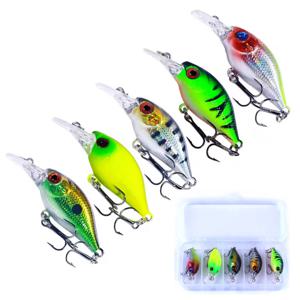 5Pcs 크랭크베이트 락 피쉬 배스 낚시 루어 세트 4.4g 5cm 인공 미끼 탑워터 크랭크 워블러 파이크 크랭크베이트 낚시