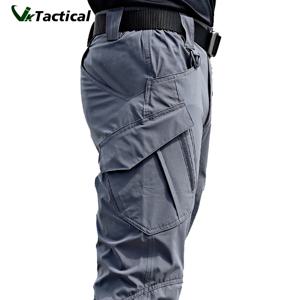 새로운 남성 전술 바지 여러 포켓 탄력 군사 도시 통근 Tacitcal 바지 남성 슬림 지방 카고 바지 5XL