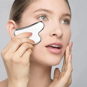 1PC 스테인레스 스틸 Gua Sha 도구 - 얼굴 및 바디 마사지기, 피부 강화, 뷰티 스크레이퍼(림프 배수, 휴식)