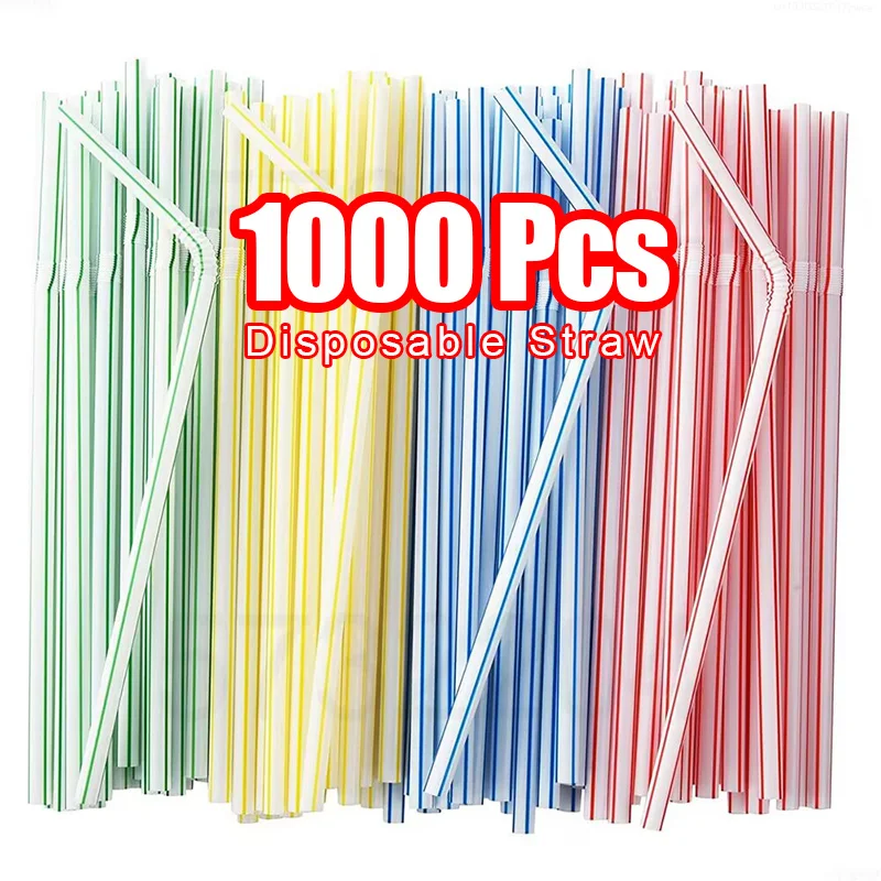 음료 빨대, 컬러풀 & 블랙, 유연한 웨딩 파티 용품, 음료 빨대, 주방 도매, 100-1000 개