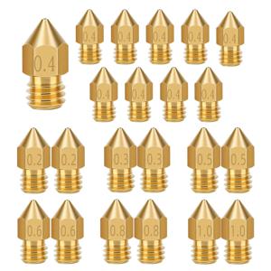 22PCS MK8 압출기 노즐 Makerbot Creality CR-10 Ender 3 5 Ender-3 V2 PRO 용 0.2mm 0.3mm 0.4mm 0.5mm 0.6mm 0.8mm 1.0mm