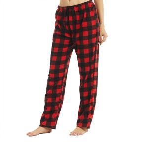 여성용 파자마 바지 퍼지 팩 롱 플리스 버팔로 체크 무늬 Pj Bottoms Soft Drawstring Lounge Sleepwear