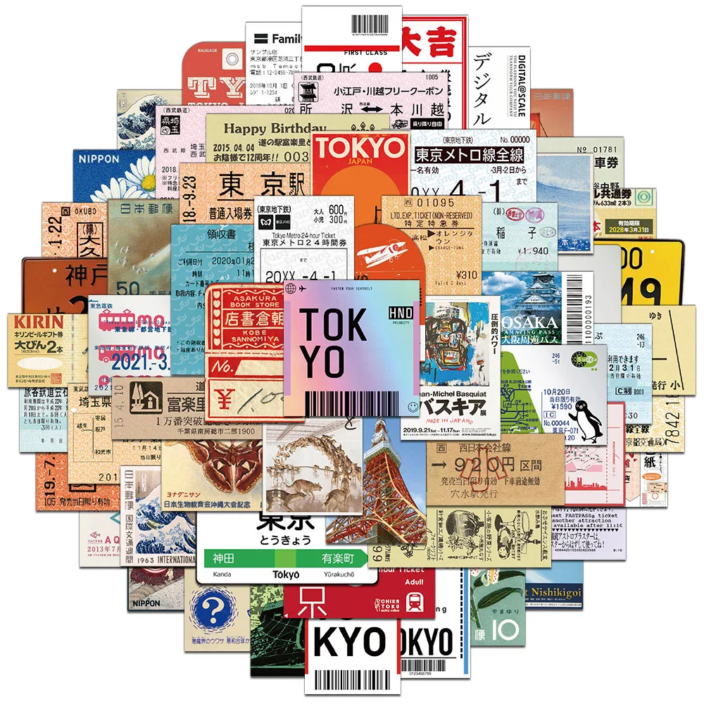 50/100PCS 크리 에이 티브 일본 여행 레트로 스티커 DIY 전화 케이스 노트북 워터 컵 맞춤 스티커