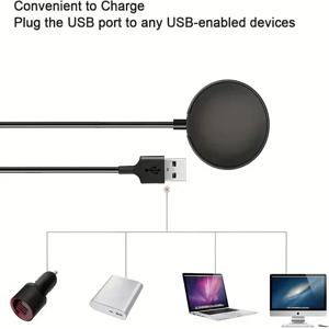 삼성 갤럭시 5 프로/5/4/3 액티브 2/1 스포츠/S3 USB-A 포트용 자기 휴대용 시계 무선 충전기 고속 충전