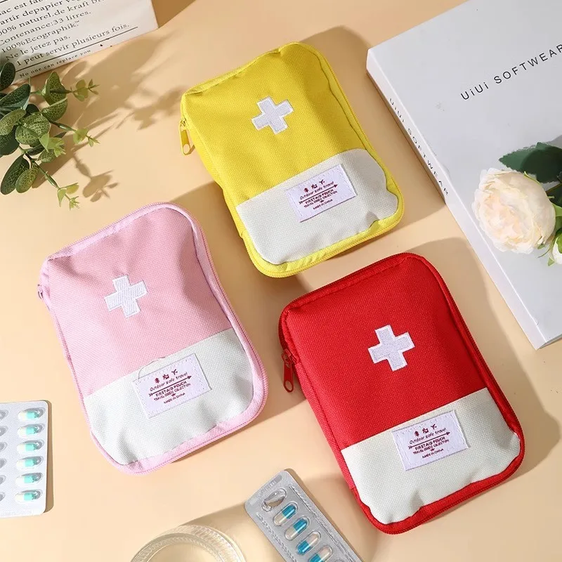 빈 응급 처치 주머니, 야외 캠핑 하이킹 여행 응급을위한 미니 휴대용 의료 가방, 다기능 응급 의학 Sto