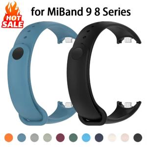 Xiaomi Mi Band 9 스포츠 시계 밴드 고무 팔찌 팔찌 피트니스 팔찌 교체 액세서리 용 부드러운 실리콘 스트랩