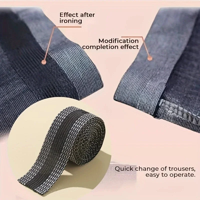 DIY 바느질 원단 자체 접착 바지 붙여넣기 다리미 바지 가장자리 단축 수리 바지 청바지 의류 및 청바지 의류용
