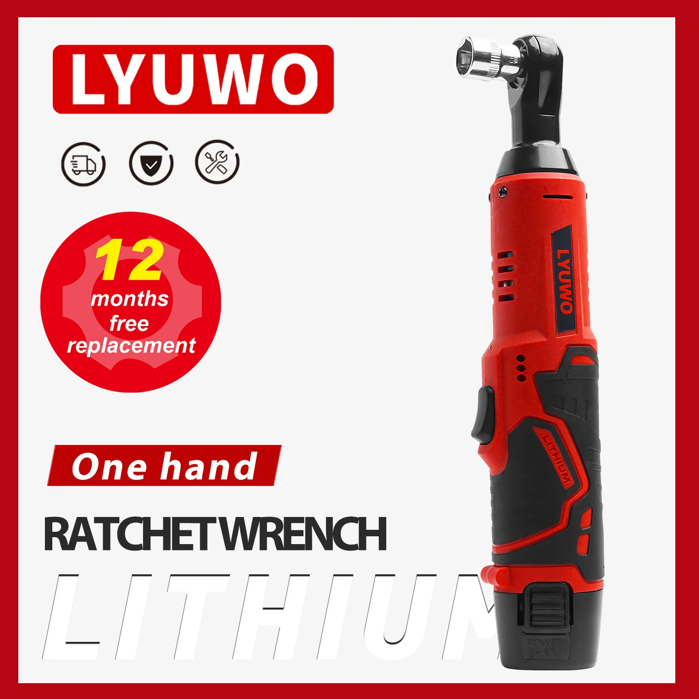 LYUWO 3/8 충전식 전기, 래칫 세트, 앵글 드릴, 나사 너트 제거용 드라이버, 자동차 유지 보수 도구
