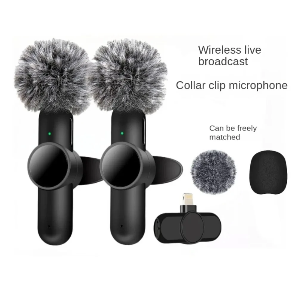 무선 라 발리에 마이크 iPhone Android Lapel Mic 용 미니 휴대용 스마트 소음 감소 비디오 녹화 마이크