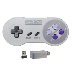 무선 게임 패드 미국 버전 보라색 버튼 2 수신기 SNES 미니 PC 용 2.4G 조이패드 조이스틱 컨트롤러 Windows NS 스위치 전화