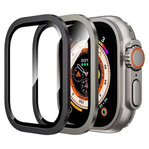 Apple Watch Ultra 49mm 용 2PCS 금속 프레임 + 유리 Apple iWatch Ultra 49mm/Ultra 2 Glass 용 전체 커버 화면 보호 필름