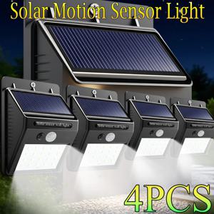 4PCS 현대 LED 태양 벽 램프 야외 모션 센서 방수 빛 안뜰 장식 Lightsporch 정원 울타리 경로 빛