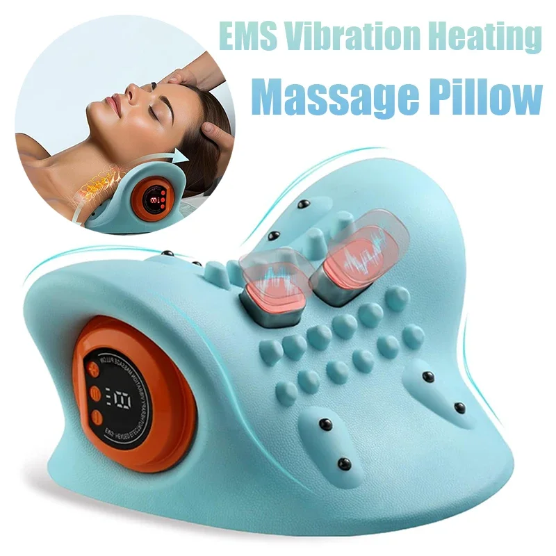 전기 경추 마사지 목 스트레칭 카이로프랙틱 견인 머리 경혈 마사지 베개 Shouder Body Massager