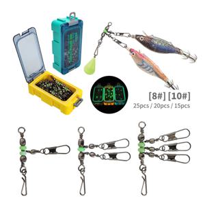 8 #   /10 #     발광 낚시 바늘 커넥터, 회전 바늘, 잉어 모형, 잠금 장치가 있는 하드 미끼 25개