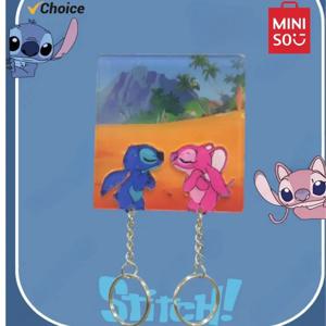 MINISO 스티치 커플 키 홀더 벽 손실 방지 키 펜던트 애인 열쇠 고리 홈 장식 냉장고 스티커 보관 장식