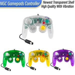 GameCube NGC 게임 패드 용 새 게임 패드 Wii와 호환되는 NGC 게임 콘솔 용 투명 컬러 유선 게임 컨트롤러 조이스틱