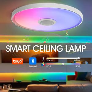LED 스마트 천장 조명 RGB APP 원격 제어 디밍 현대 홈 조명 음악 조명 거실 침실 스피커