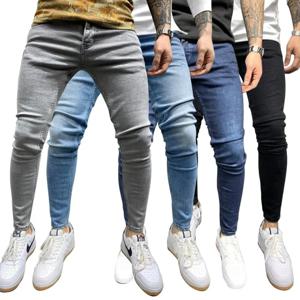 고품질 스트레치 탄성 스키니 청바지 남성 유럽 미국 클래식 솔리드 워시 데님 바지 캐주얼 Pantalones Hombre Joggers