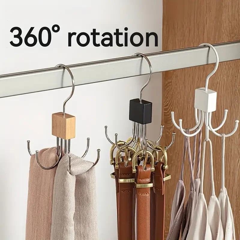 360 °   회전식 다중 집게 옷걸이, 벨트, 브라, 탱크탑, 넥타이, 스카프, 지갑 등 다용도 수납 옷걸이 정리대