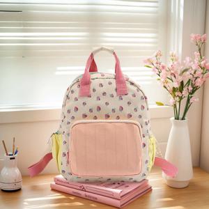 개인화 된 수 놓은 딸기 아이 배낭 맞춤형 어린이 이름 Schoolbag 선물 아기 유모차 가방 다시 학교 선물