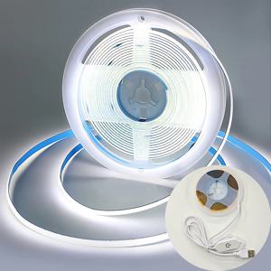 1m-5m USB COB LED 스트립 빛 5V 320LED/m DIY TV 미러 백라이트 유연한 리본 테이프 터치 센서 디밍이 가능한 주방 룸 램프