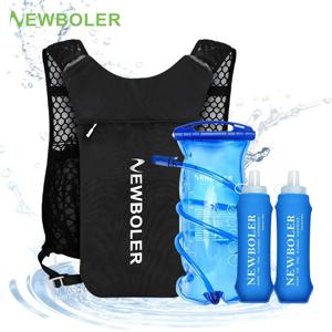 NEWBOLER 초경량 런 배낭 수화 조끼 팩 마라톤 러닝 자전거 배낭 가방 500ml 소프트 플라스크 1.5L 워터 백