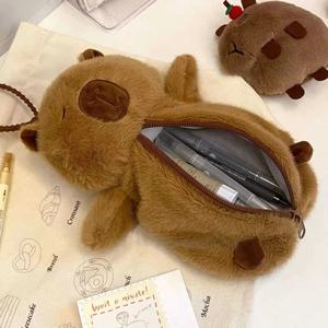 크리 에이 티브 플러시 Capybara 펜 가방 대용량 연필 케이스 다기능 편지지 보관 가방 펜 가방 선물