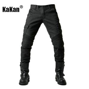 Kakan-남성용 사이클링 청바지, 추락 방지, 통기성 및 내마모성 올 시즌 작업복, 오토바이 롱 청바지