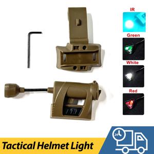 전술 헬멧 라이트 MPLS 충전 4 모드 녹색 빨간색 IR 레이저 헬멧 램프 에너지 절약 사냥 Airsoft 군사 헬멧 손전등